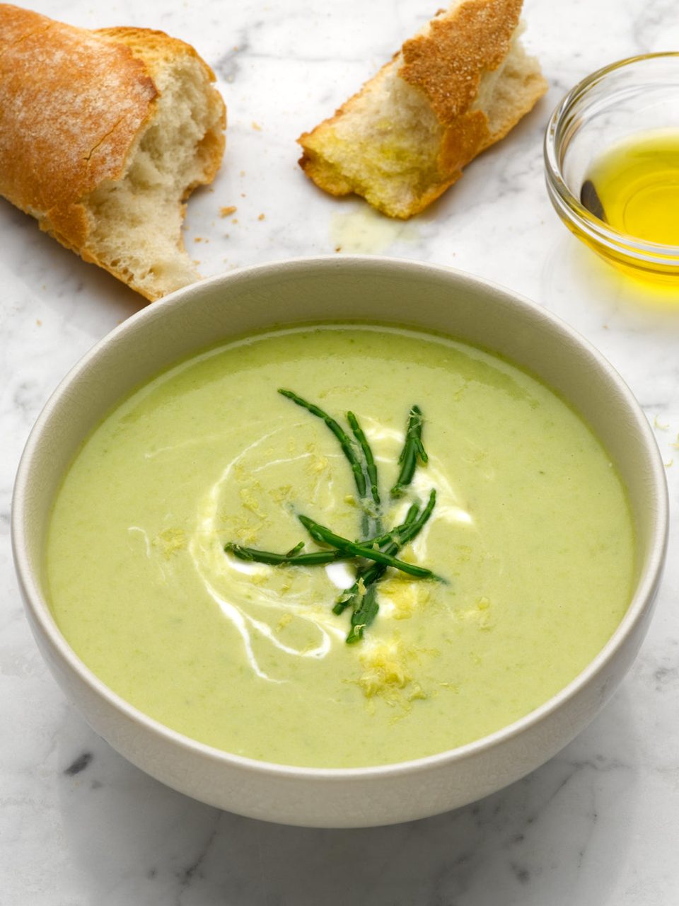 Asparagus vichyssoise soup