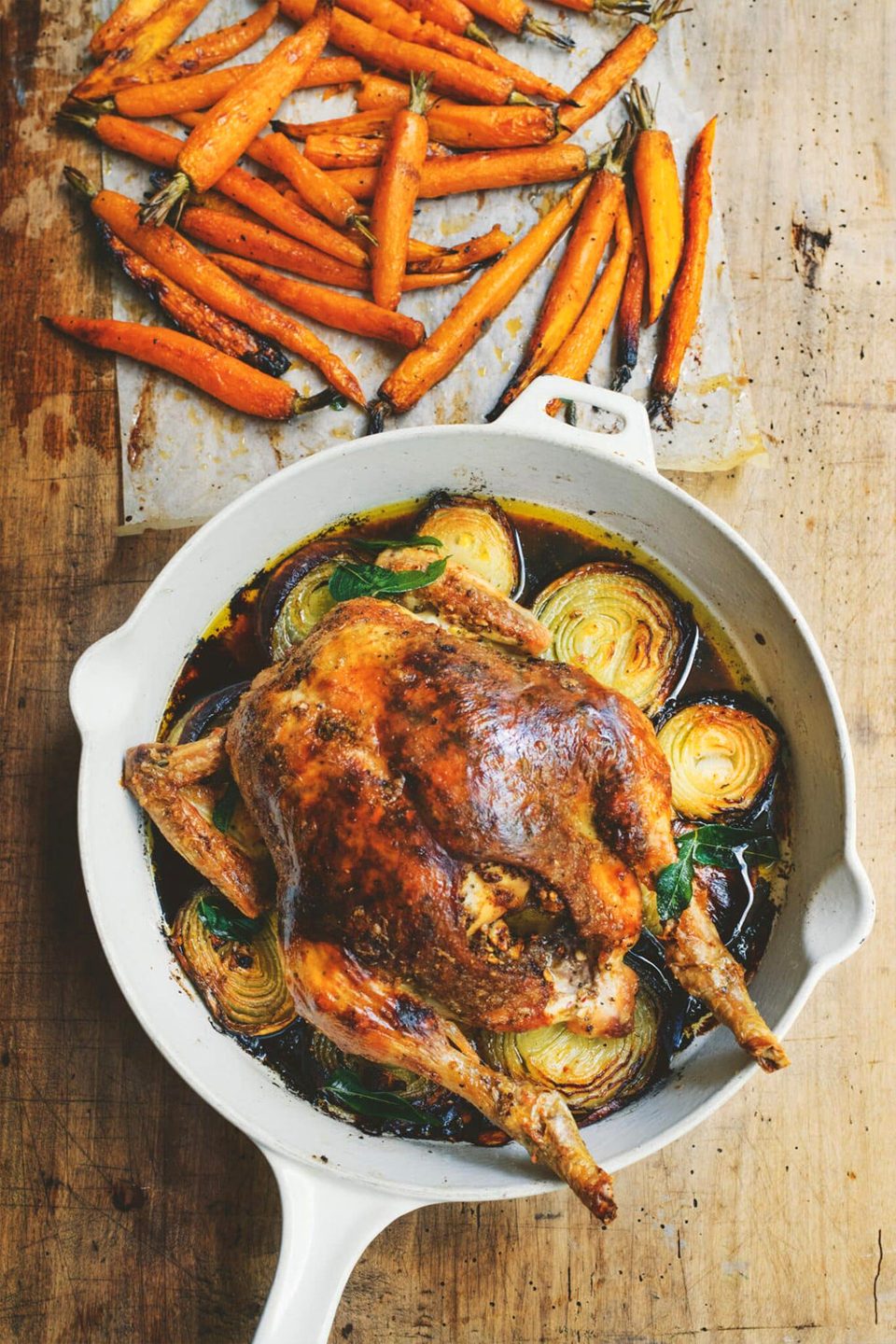 Roast chicken with curry leaf dukkah