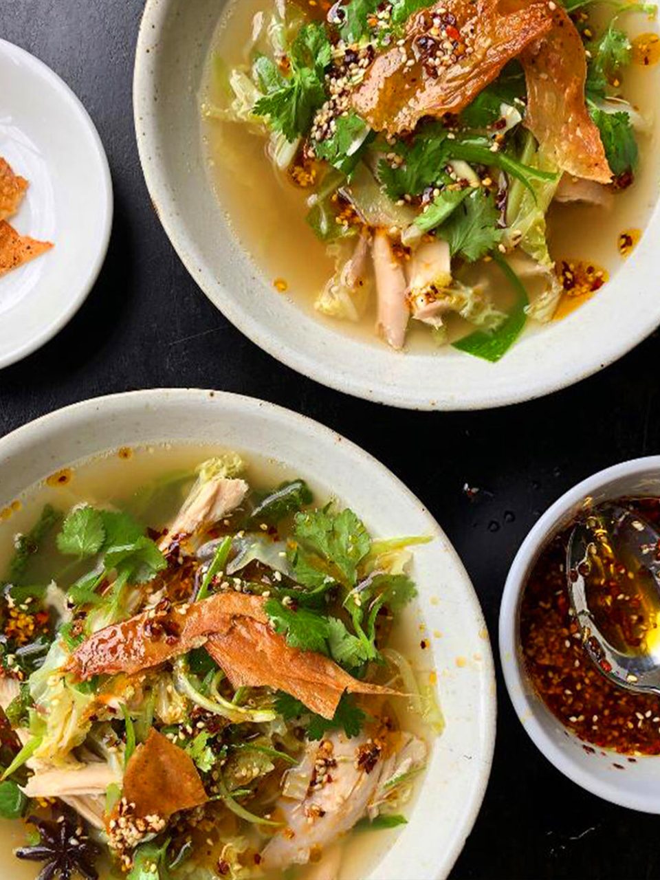 Spicy chicken and cabbage soup