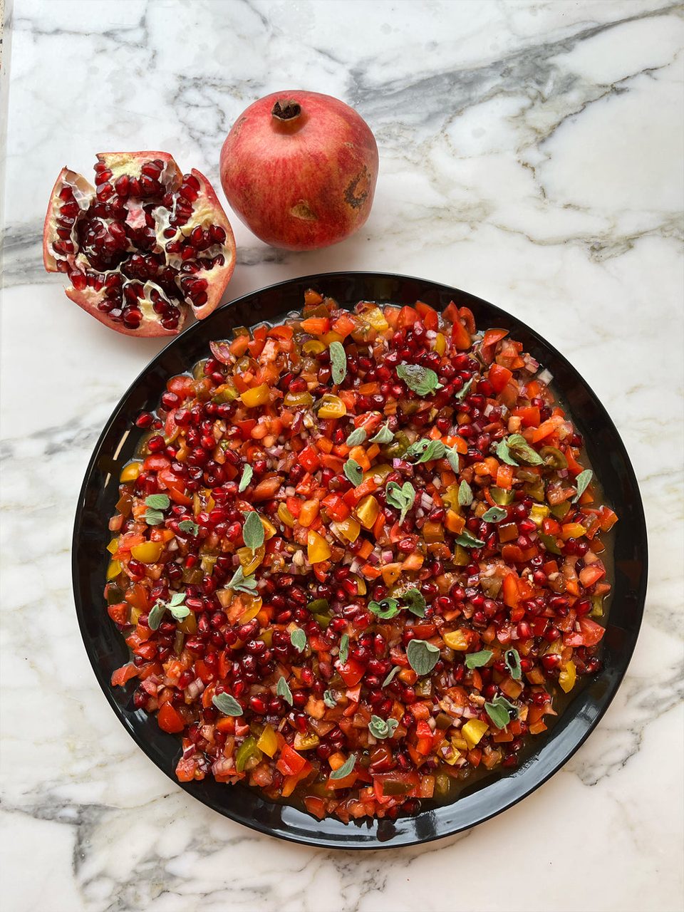 Tomato and pomegranate salad