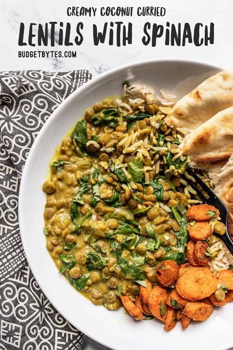 Creamy Coconut Curry Lentils with Spinach