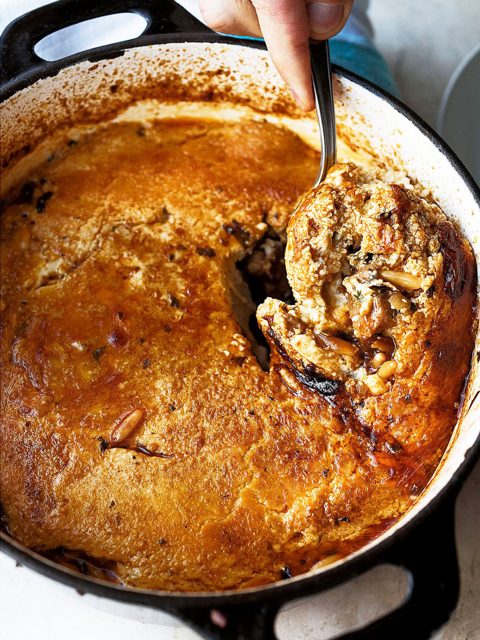 Lamb Siniyah with Tahini Crust
