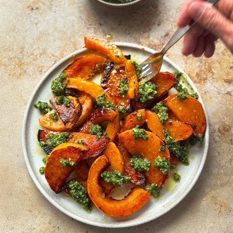 Roasted squash with pepita pesto