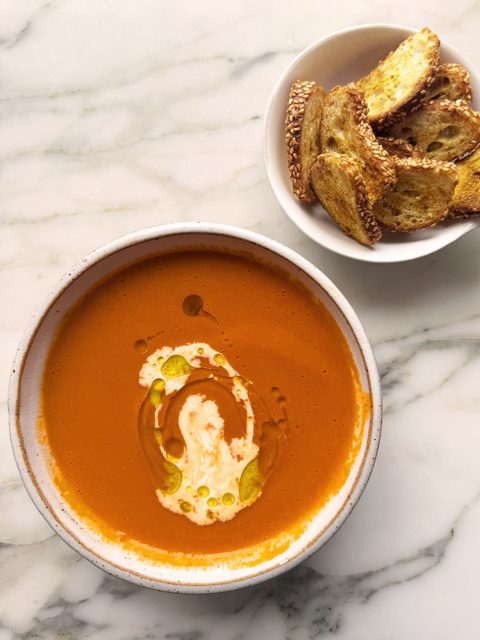 Tomato Soup with Simit Croutons